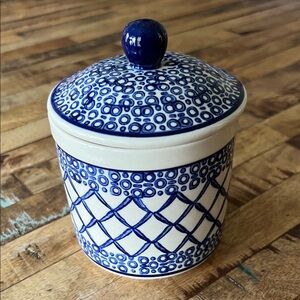 Boleslawiec Polish Pottery Ceramic Jar with Lid